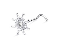 Sun Silver Curved Nose Stud NSKZ-1889